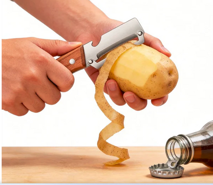 Éplucheur inox manche bois