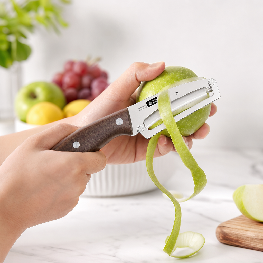 Éplucheur inox manche bois