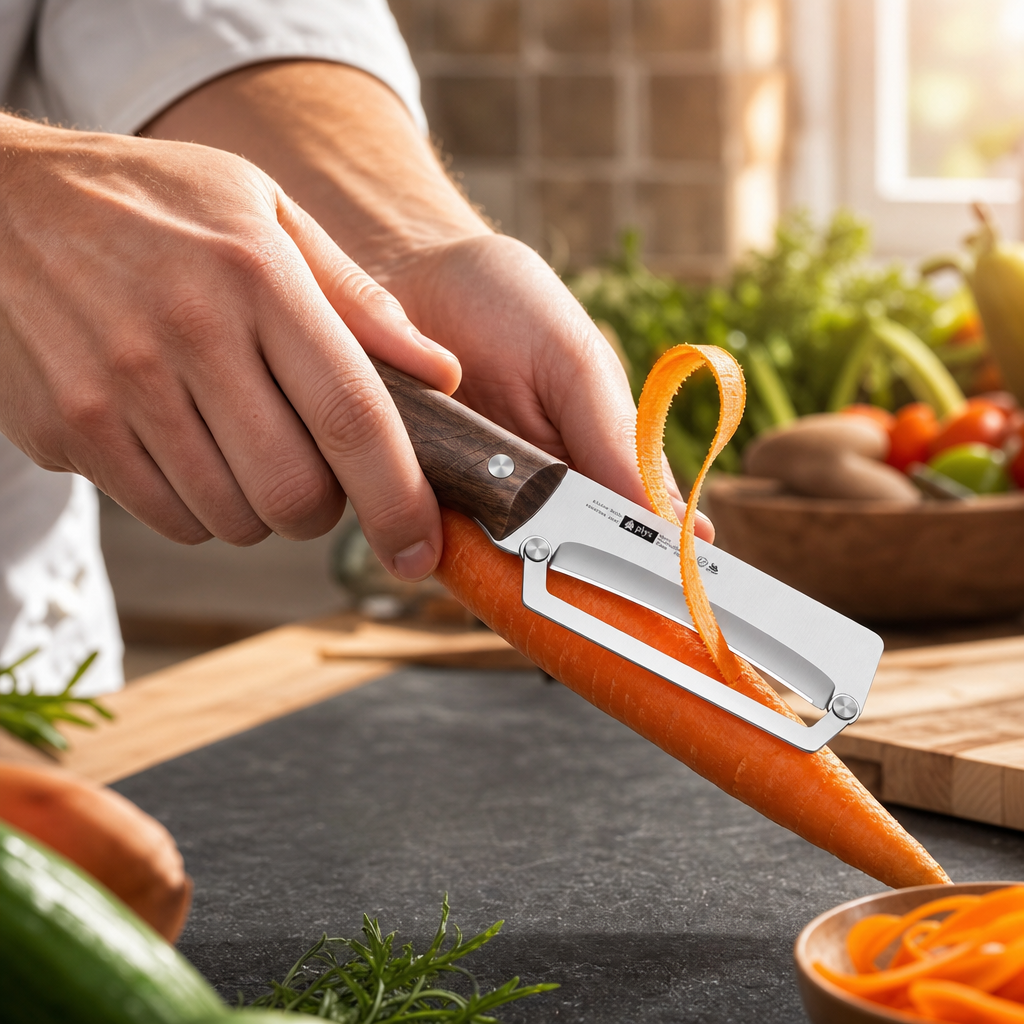 Éplucheur inox manche bois